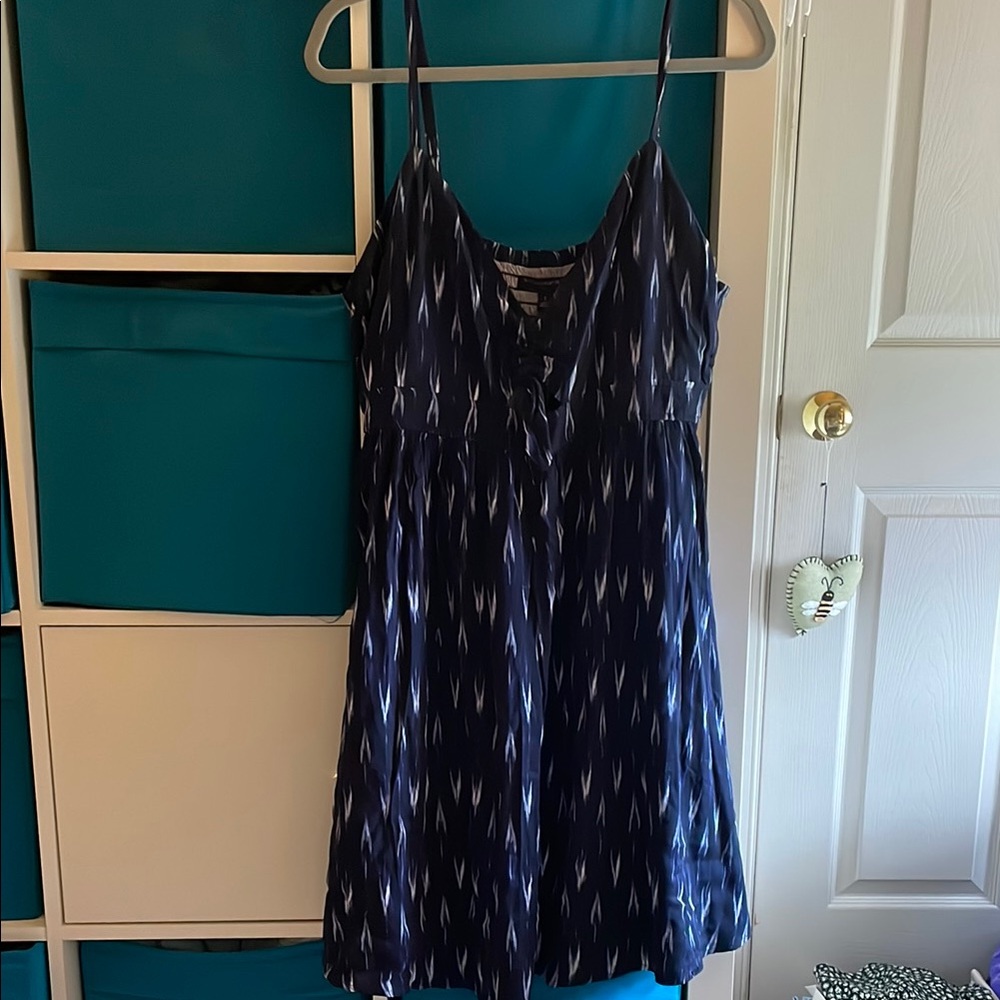 Navy Blue Patterned Women's Dress